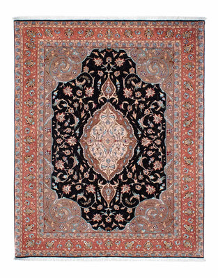 Alfombra Persa - Tabriz - Real - 201 x 155 cm - azul oscuro