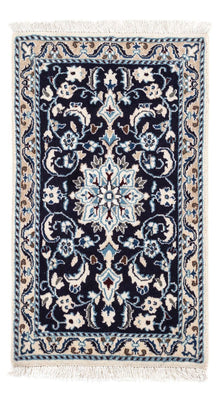 Alfombra persa - Nain - 94 x 58 cm - azul oscuro