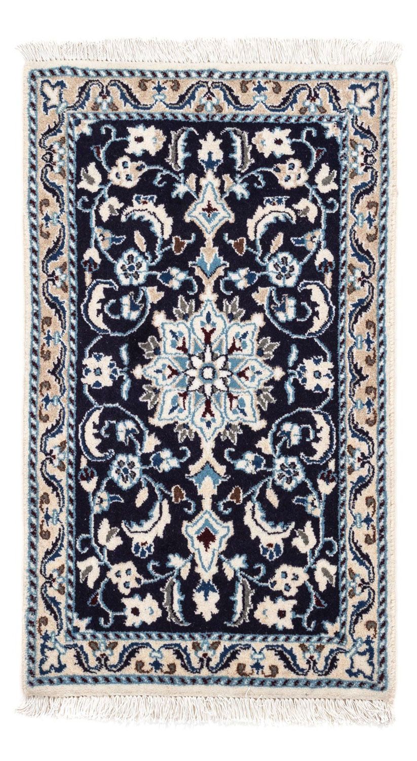 Alfombra persa - Nain - 94 x 58 cm - azul oscuro