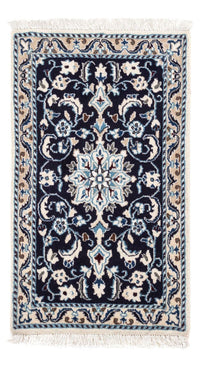 Alfombra persa - Nain - 94 x 58 cm - azul oscuro
