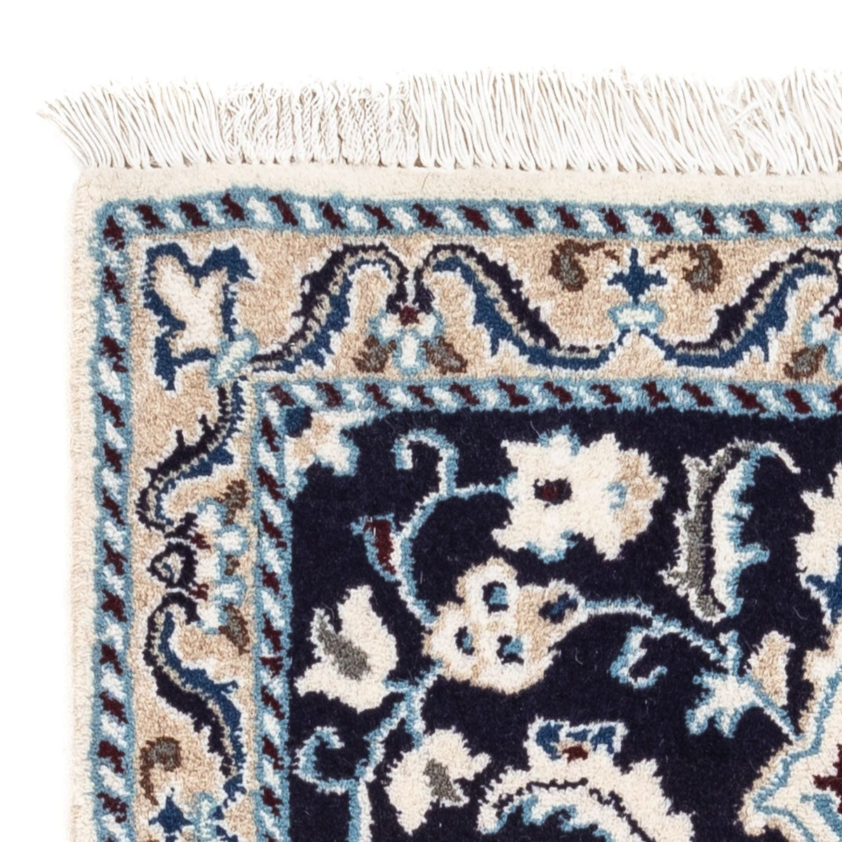 Alfombra persa - Nain - 94 x 58 cm - azul oscuro