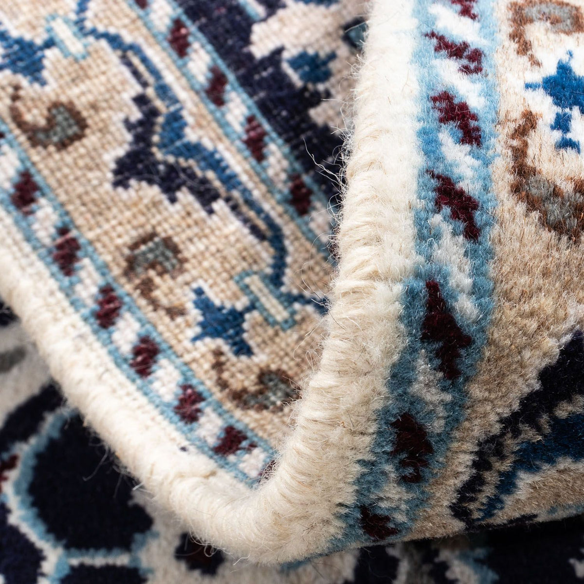 Alfombra persa - Nain - 94 x 58 cm - azul oscuro