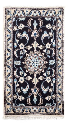 Alfombra persa - Nain - 101 x 55 cm - azul oscuro