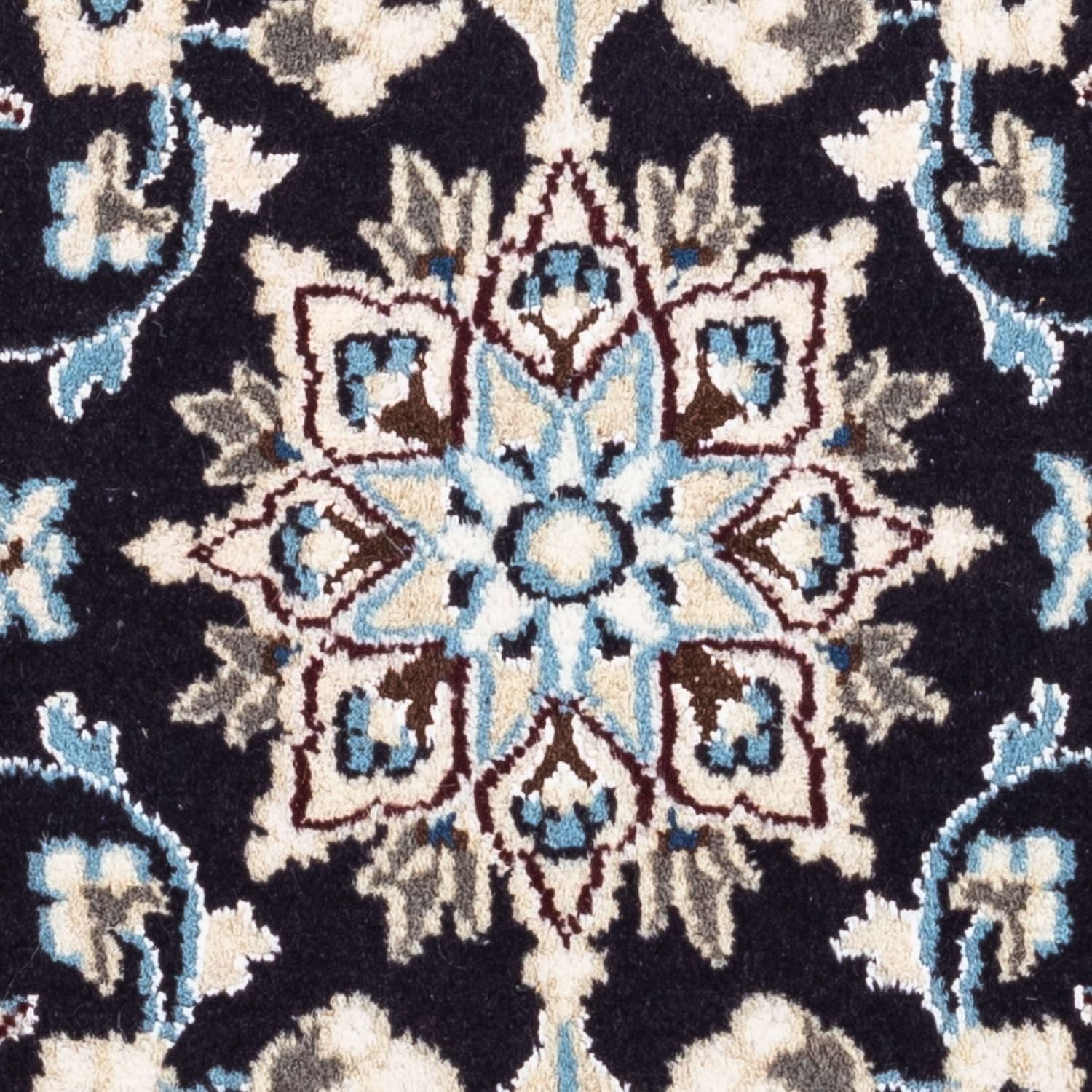 Alfombra persa - Nain - 101 x 55 cm - azul oscuro