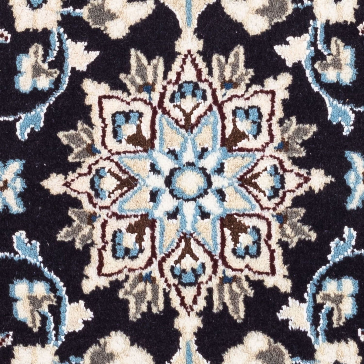 Alfombra persa - Nain - 101 x 55 cm - azul oscuro