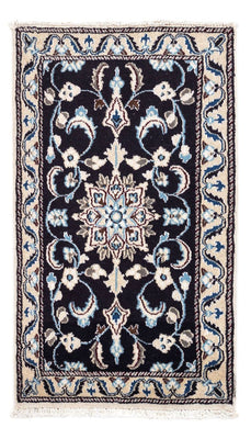 Alfombra persa - Nain - 101 x 57 cm - azul oscuro