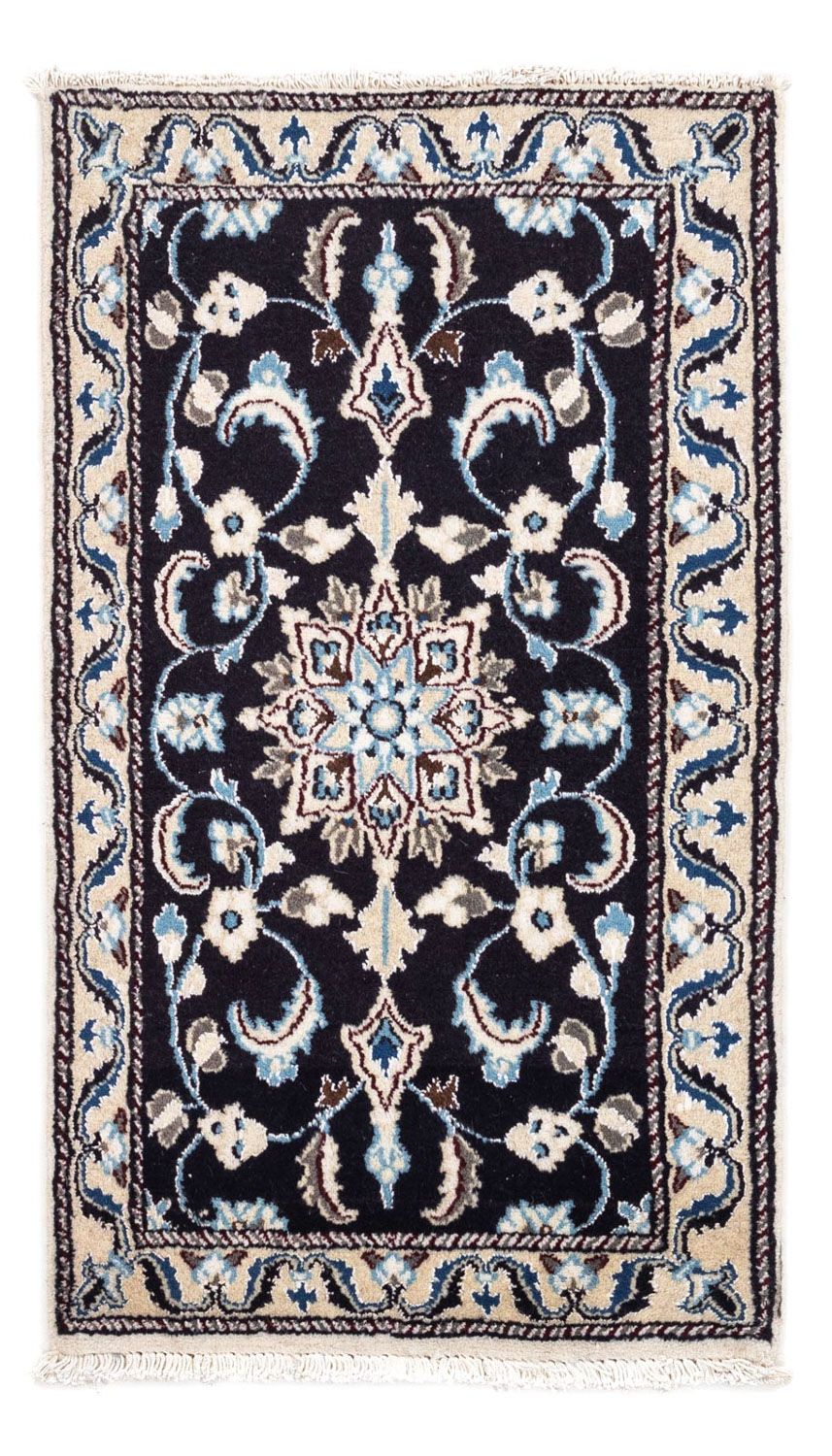 Alfombra persa - Nain - 101 x 57 cm - azul oscuro