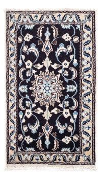 Alfombra persa - Nain - 101 x 57 cm - azul oscuro
