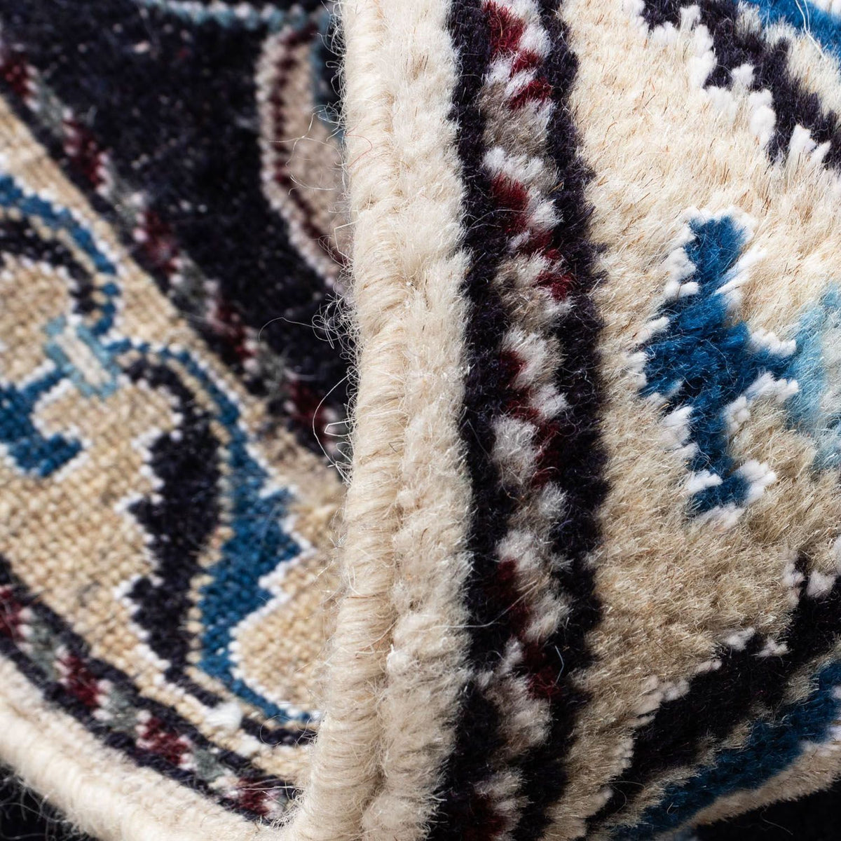 Alfombra persa - Nain - 101 x 57 cm - azul oscuro