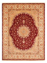 Alfombra Persa - Tabriz - Real - 400 x 300 cm - rojo oscuro