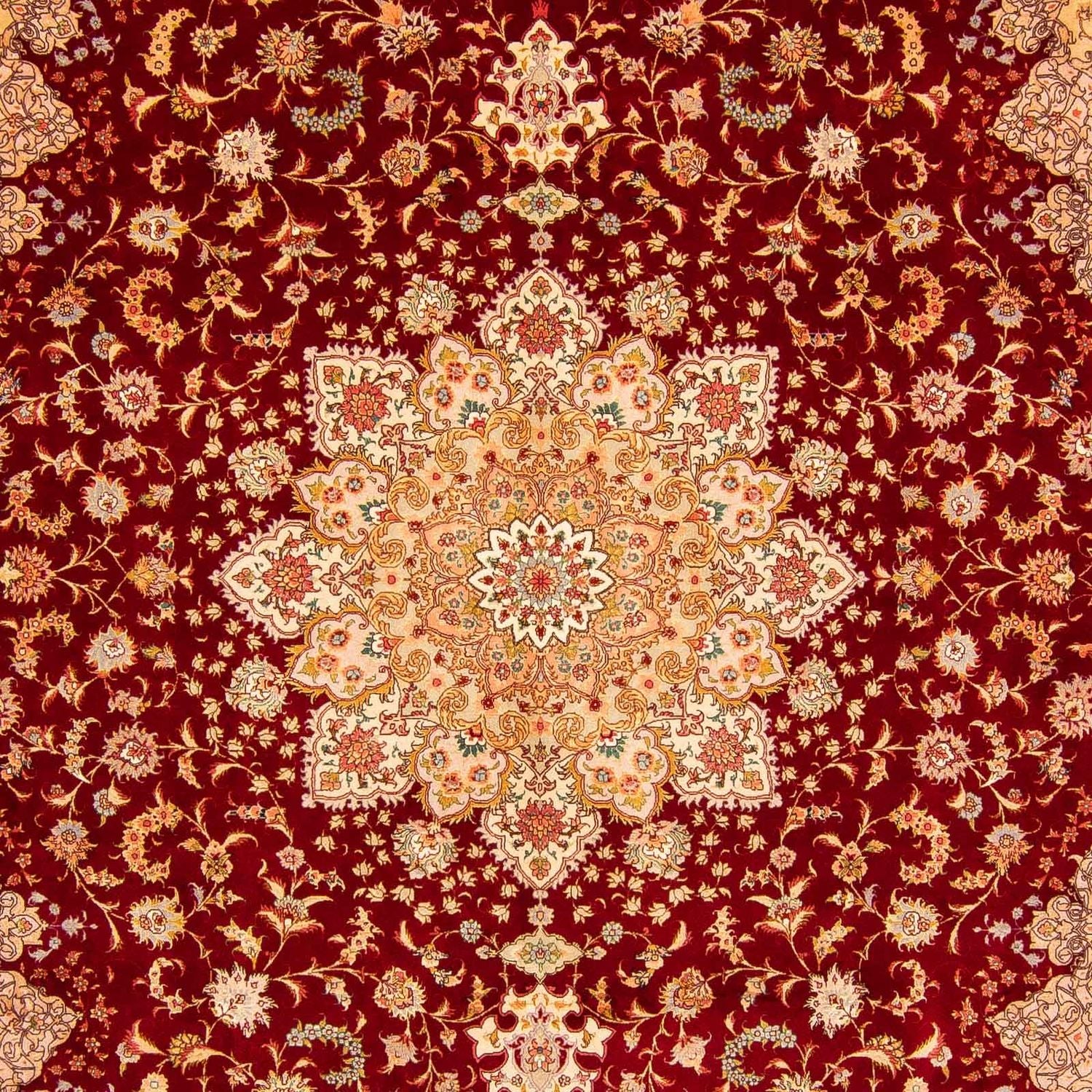 Alfombra Persa - Tabriz - Real - 400 x 300 cm - rojo oscuro
