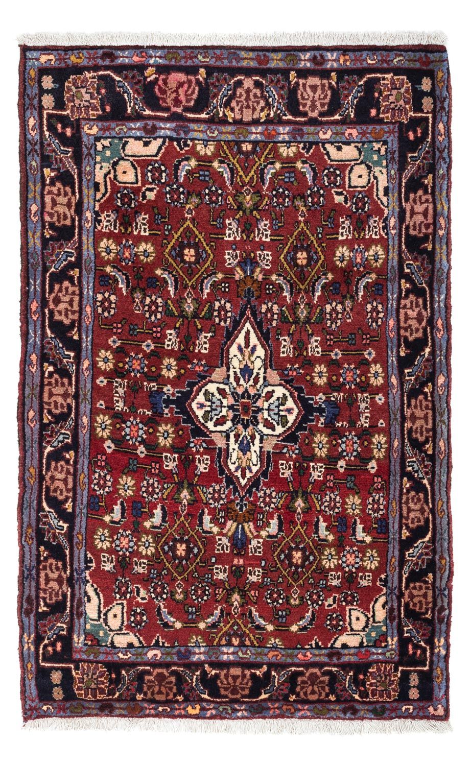 Alfombra persa - Nómada - 130 x 83 cm - rojo oscuro