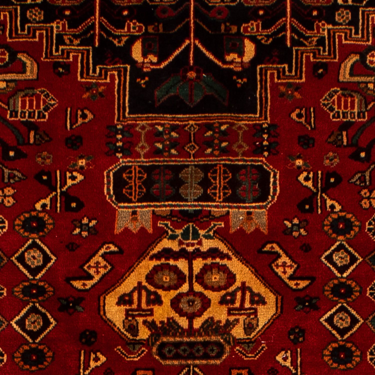 Alfombra persa - Nómada - 291 x 196 cm - rojo oscuro