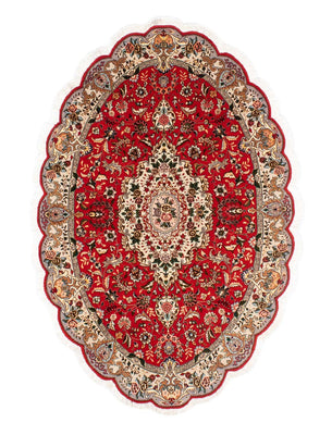 Alfombra Persa - Tabriz - Real oval  - 195 x 130 cm - rojo