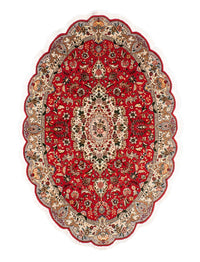 Alfombra Persa - Tabriz - Real oval  - 195 x 130 cm - rojo