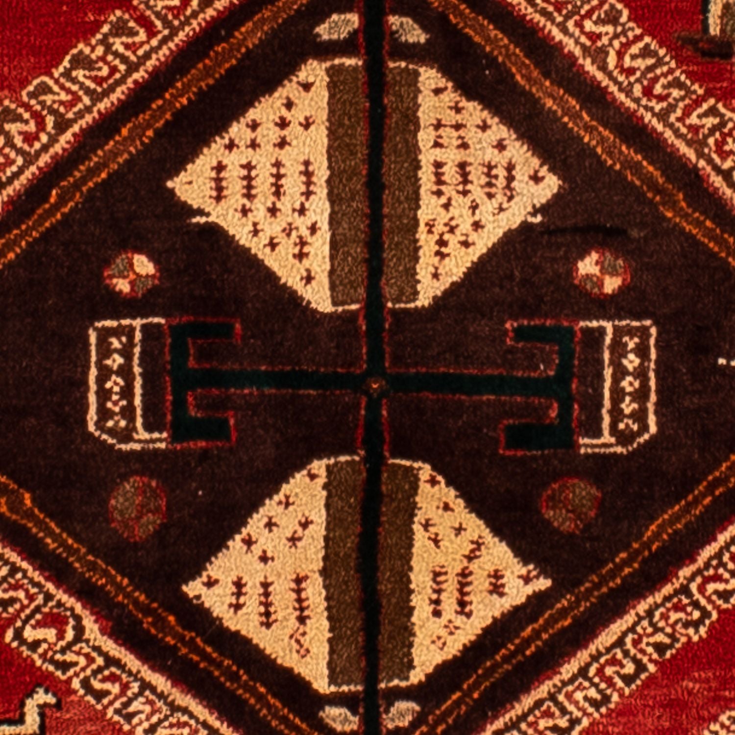 Alfombra persa - Nómada - 304 x 206 cm - rojo oscuro
