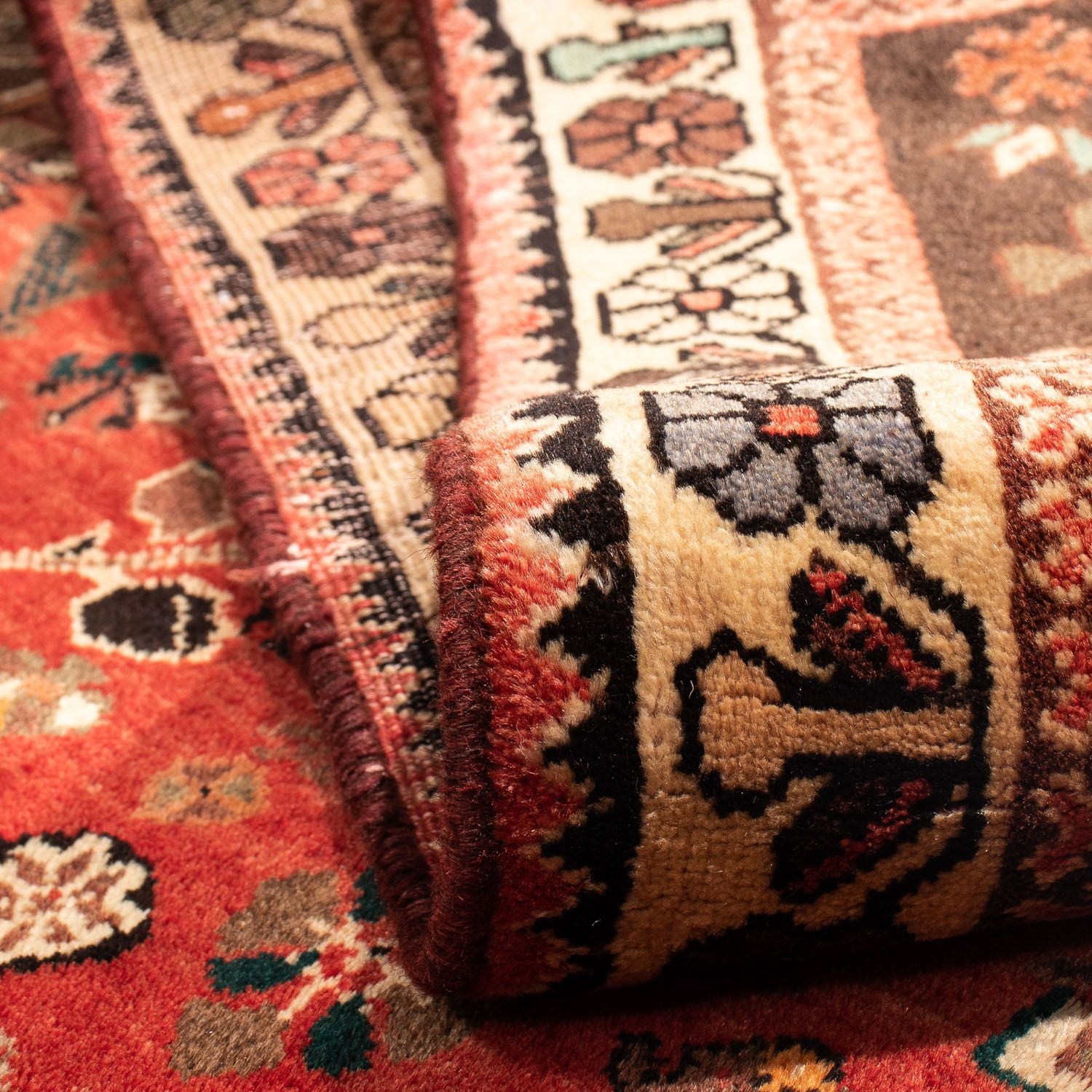 Alfombra persa - Nómada - 304 x 206 cm - rojo oscuro