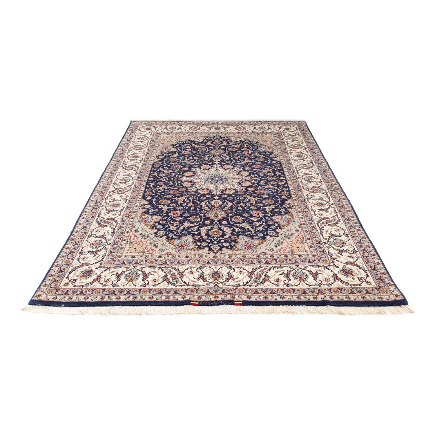 Alfombra Persa - Isfahan - Prima - 243 x 156 cm - azul oscuro