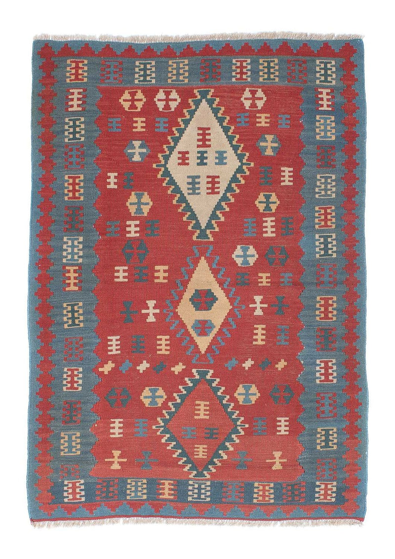 Alfombra Kelim - Oriental - 168 x 113 cm - rojo oscuro