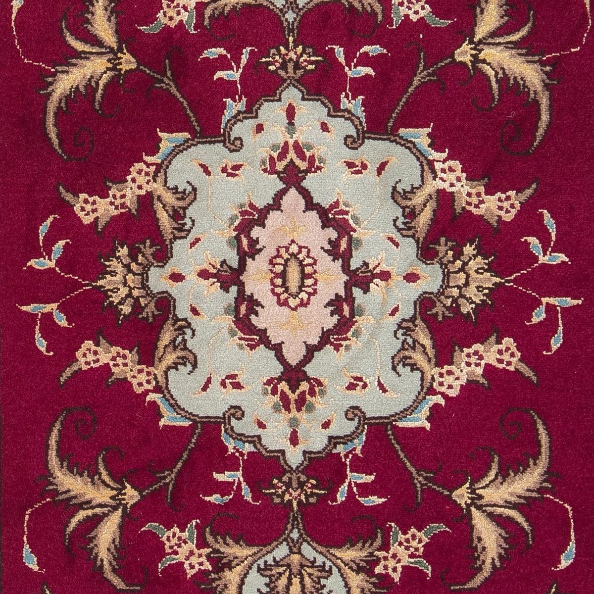 Alfombra Persa - Tabriz - Real - 87 x 60 cm - rojo oscuro