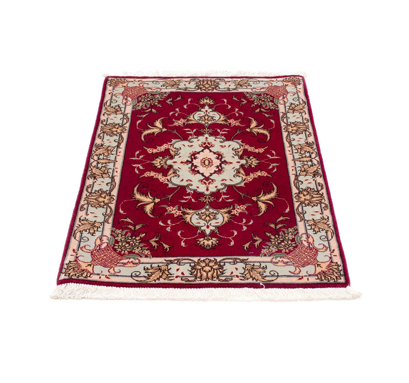 Alfombra Persa - Tabriz - Real - 87 x 60 cm - rojo oscuro