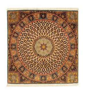 Alfombra Persa - Tabriz - Real cuadrado  - 100 x 100 cm - multicolor