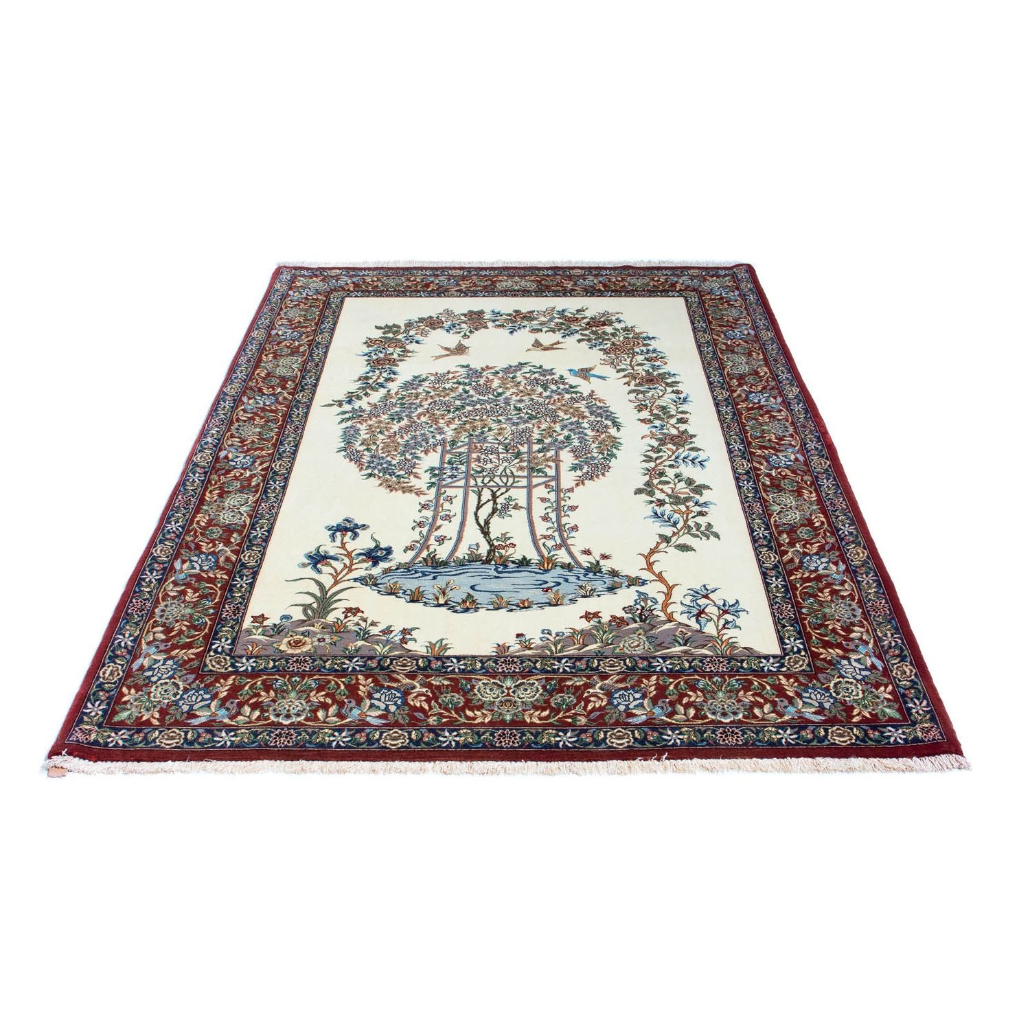 Alfombra persa - Ghom - 202 x 135 cm - beige