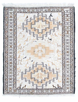 Alfombra Kelim - Oriental - 95 x 71 cm - beige