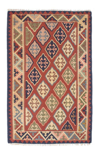 Alfombra Kelim - Oriental - 188 x 118 cm - rojo oscuro