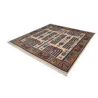 Alfombra Gabbeh - Loribaft Persa cuadrado  - 198 x 195 cm - beige