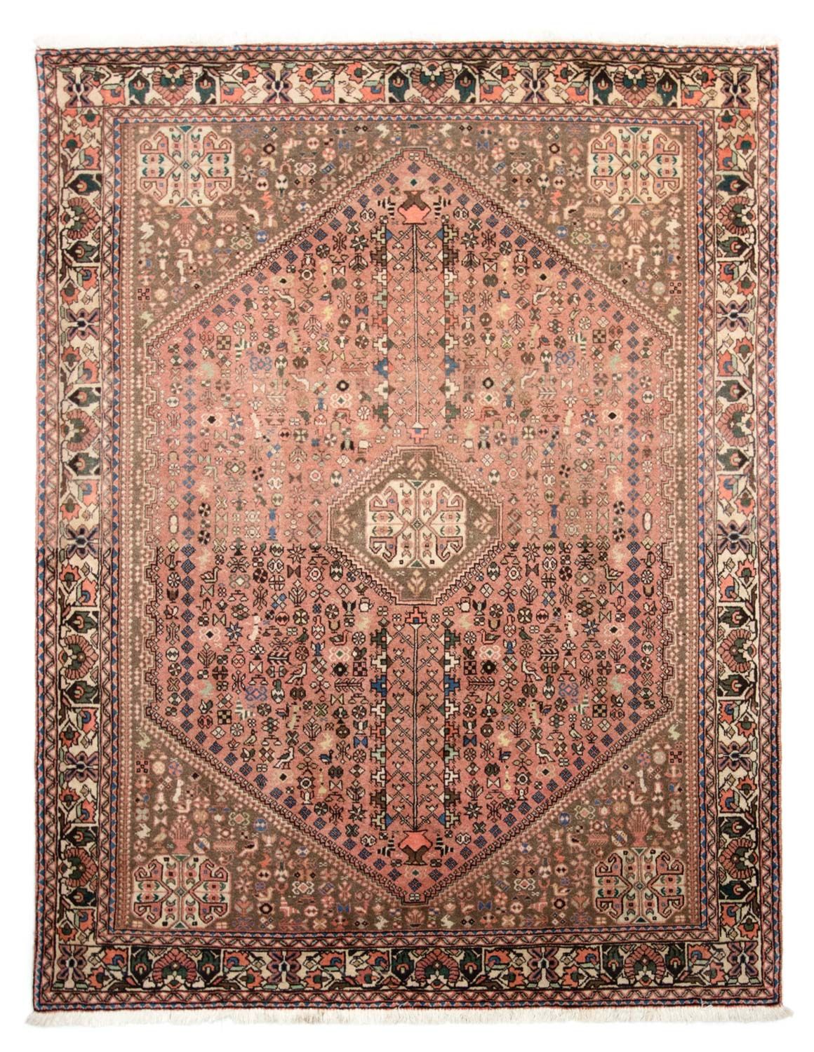 Alfombra persa - Nómada - 195 x 147 cm - rojo claro