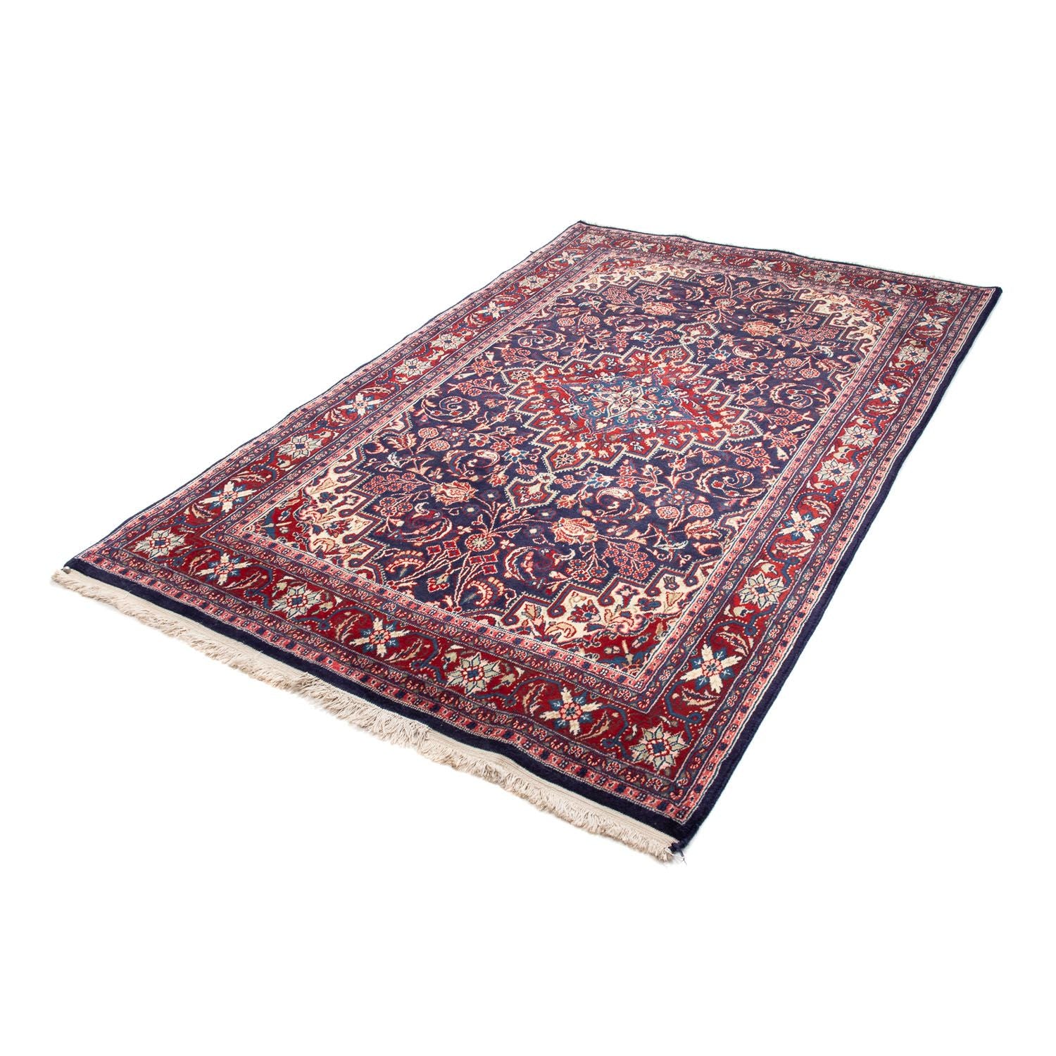 Alfombra persa - Nómada - 211 x 132 cm - azul oscuro