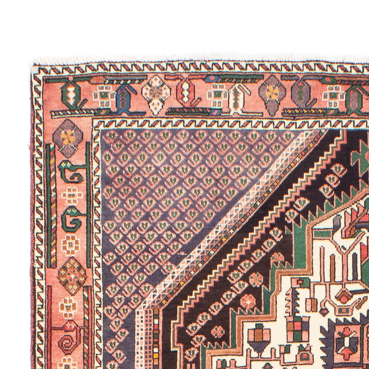 Alfombra persa - Nómada - 199 x 133 cm - rojo claro