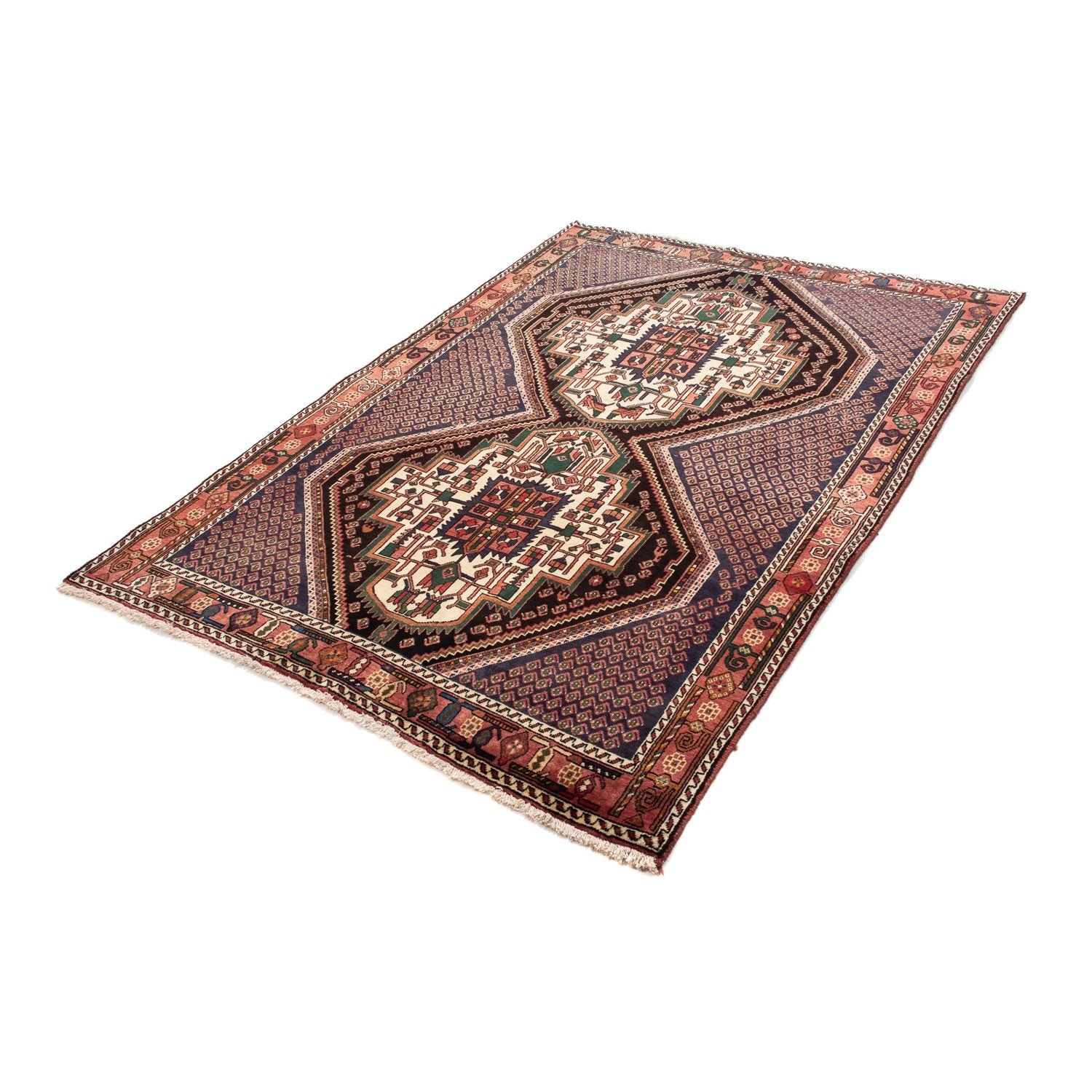 Alfombra persa - Nómada - 199 x 133 cm - rojo claro