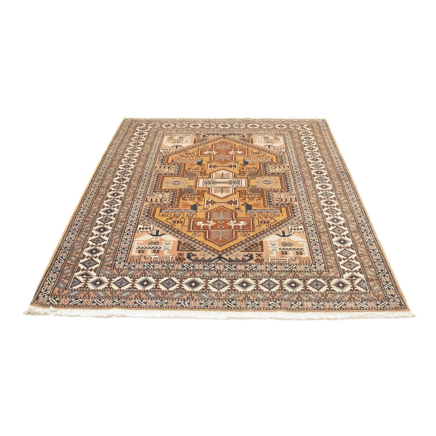 Alfombra persa - Nómada - 197 x 144 cm - marrón claro