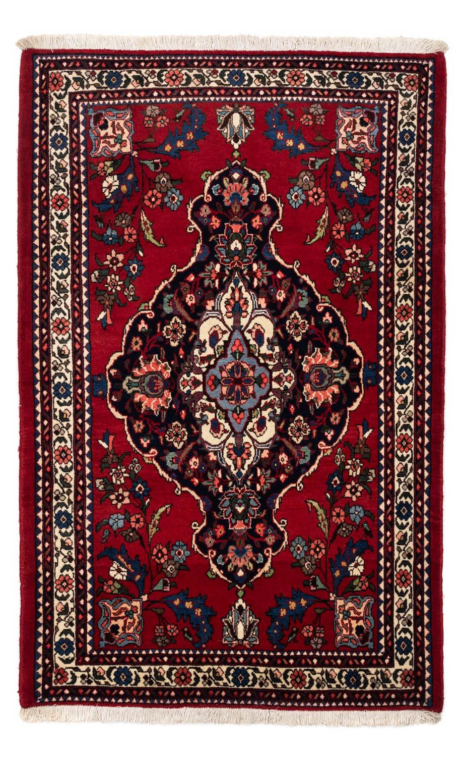 Alfombra persa - Nómada - 162 x 110 cm - rojo oscuro