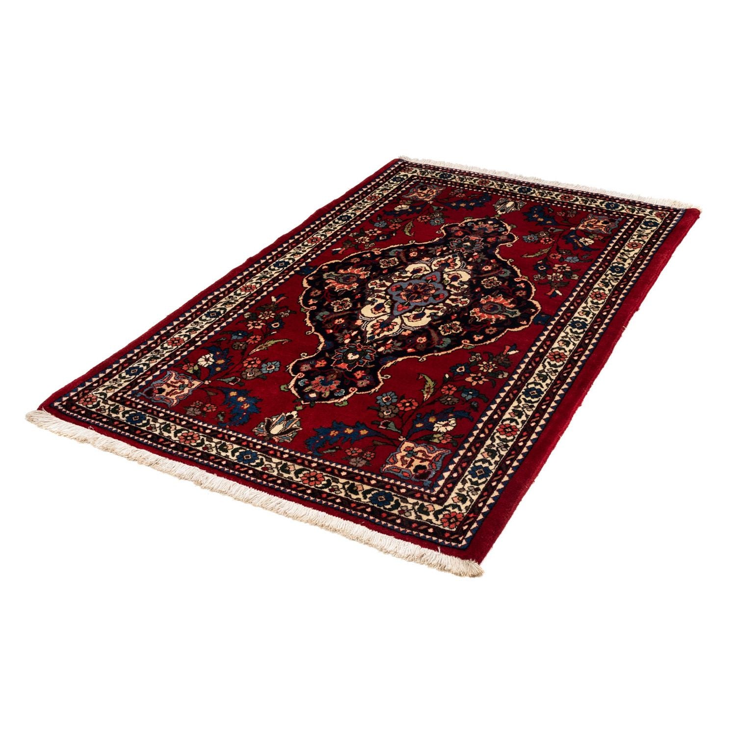 Alfombra persa - Nómada - 162 x 110 cm - rojo oscuro