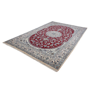 Alfombra persa - Nain - 297 x 190 cm - rojo oscuro
