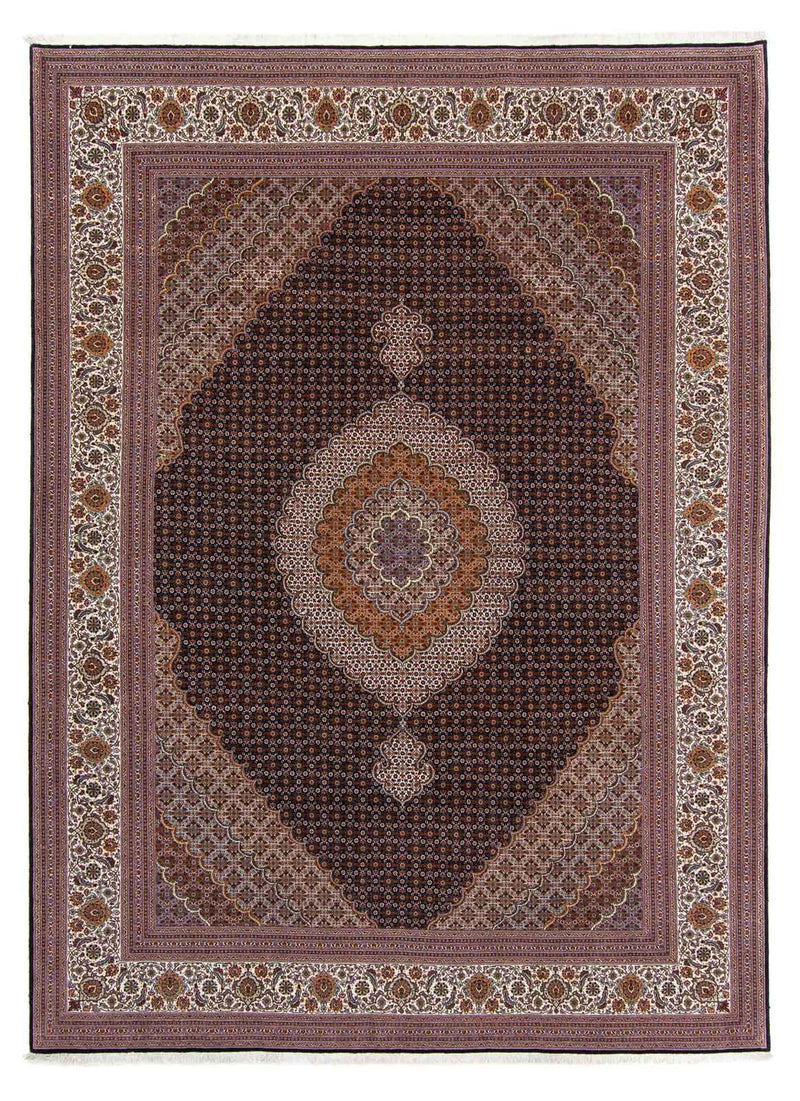 Alfombra persa - Tabriz - 340 x 255 cm - marrón oscuro