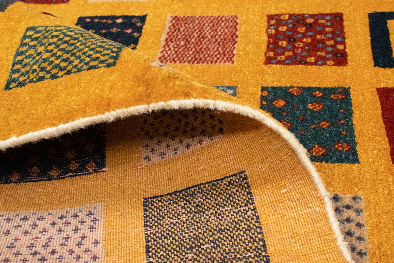 Alfombra Gabbeh - Loribaft Persa - 154 x 112 cm - naranja