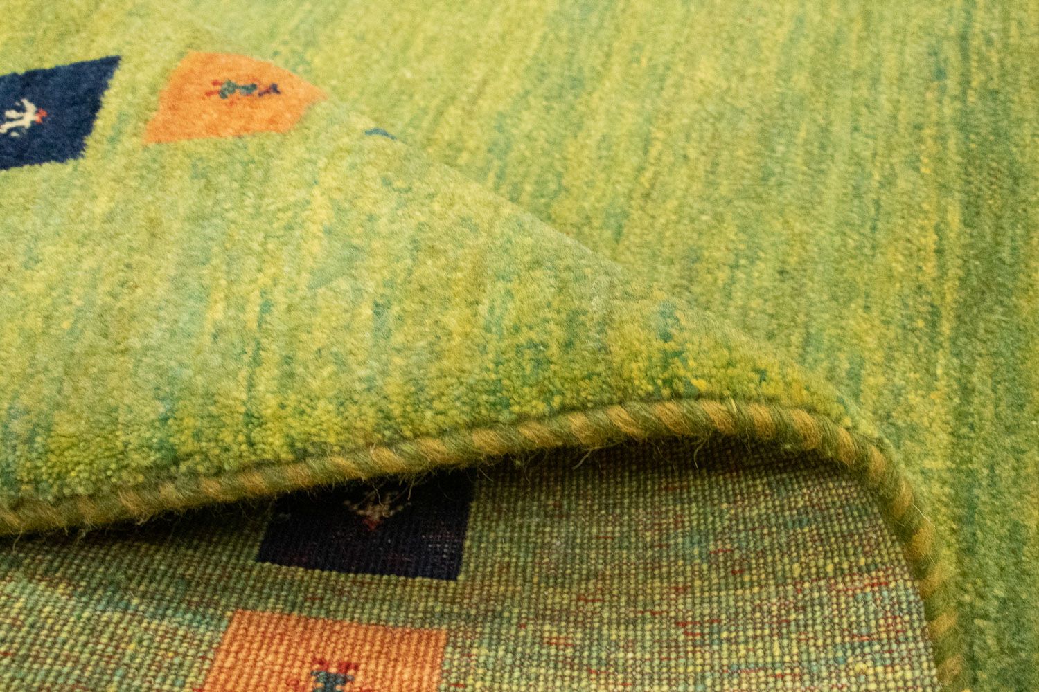 Alfombra Gabbeh - Loribaft Persa - 154 x 107 cm - verde