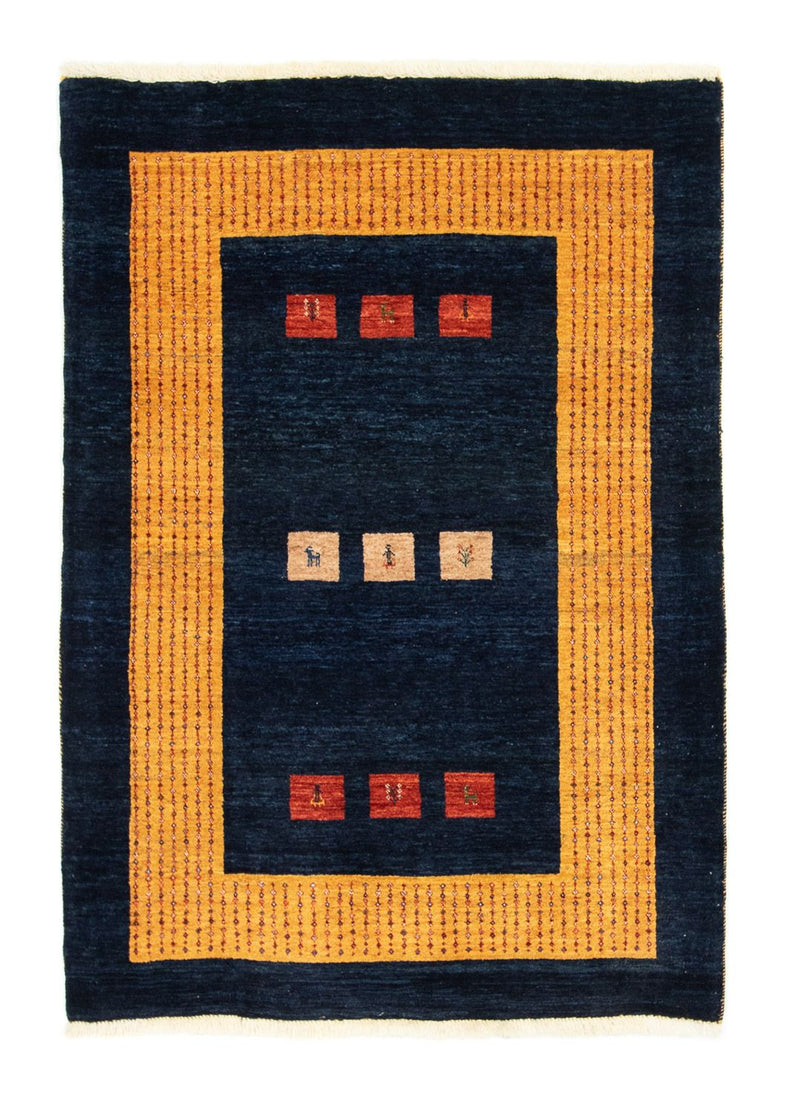 Alfombra Gabbeh - Loribaft Persa - 152 x 105 cm - azul oscuro