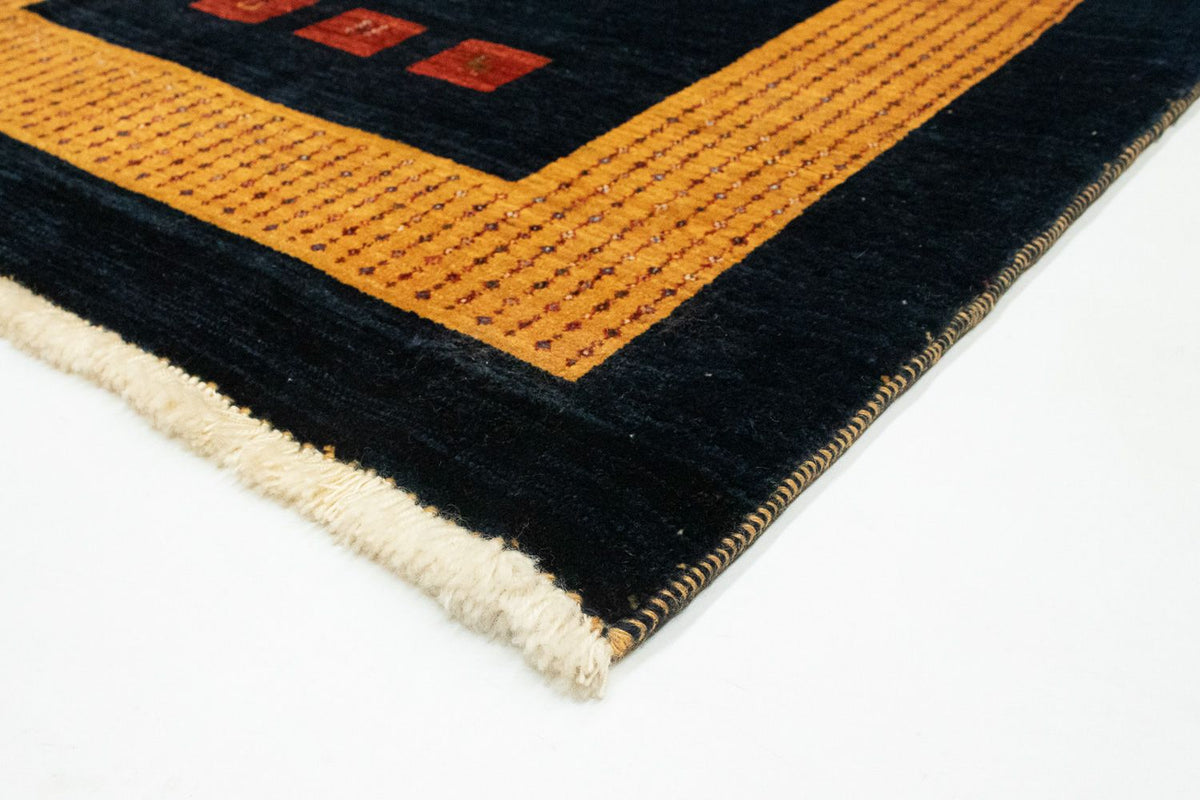 Alfombra Gabbeh - Loribaft Persa - 152 x 105 cm - azul oscuro