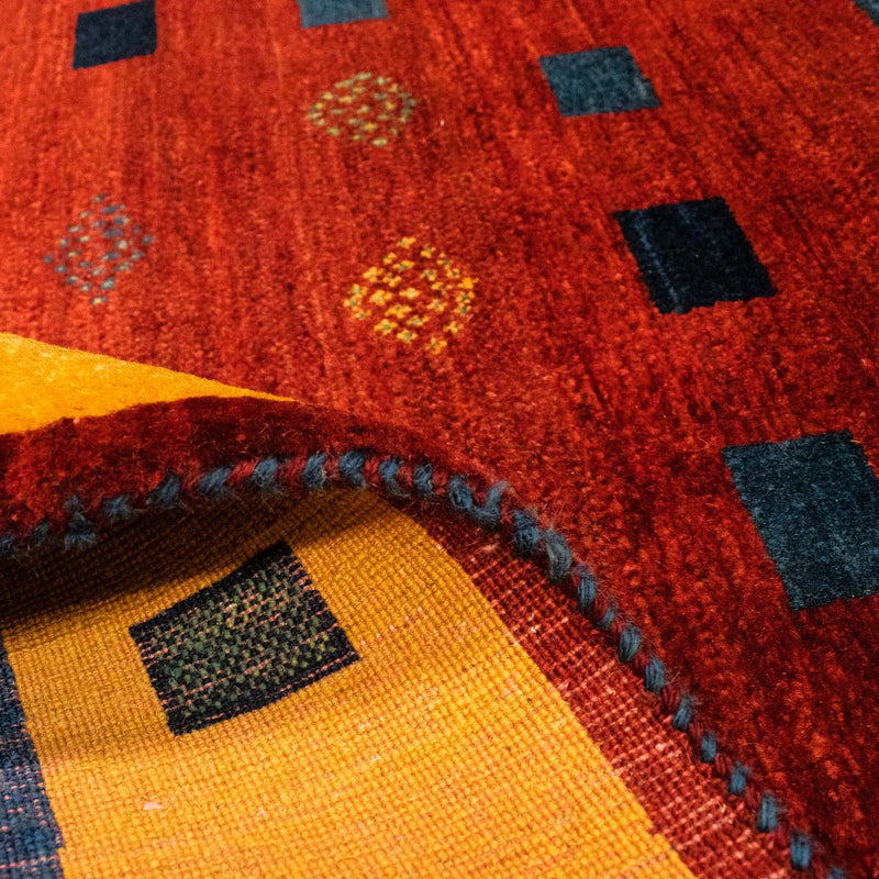 Alfombra Gabbeh - Loribaft Persa - 145 x 112 cm - rojo oscuro