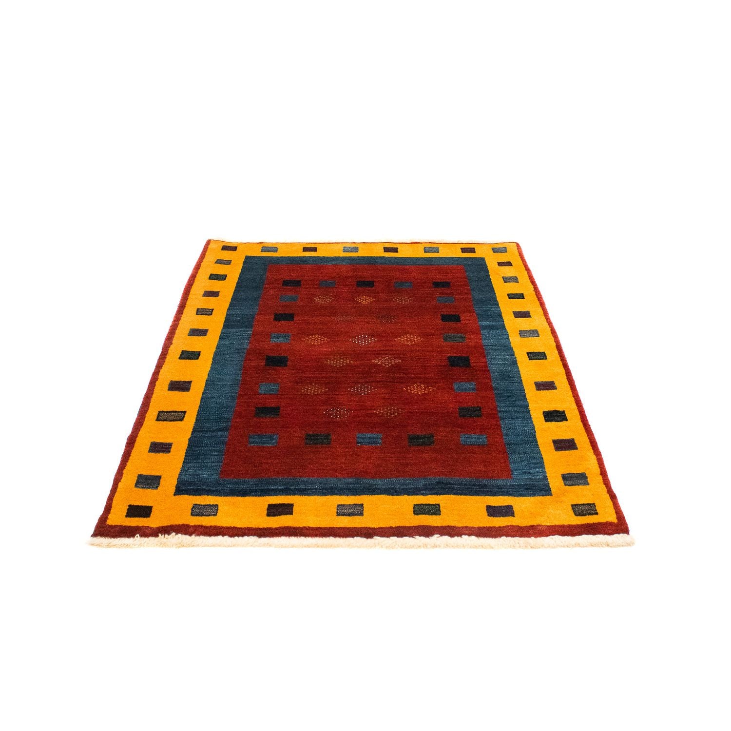 Alfombra Gabbeh - Loribaft Persa - 145 x 112 cm - rojo oscuro
