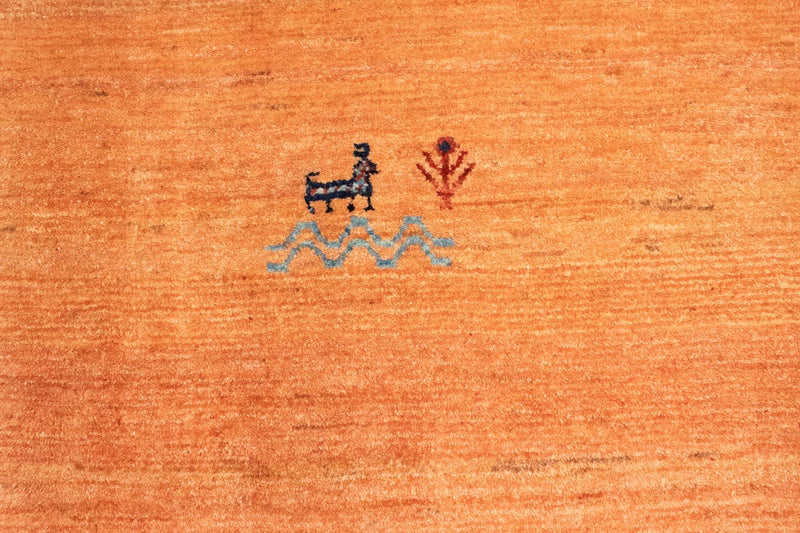 Alfombra Gabbeh - Loribaft Persa - 163 x 88 cm - naranja