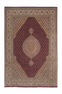 Alfombra persa - Tabriz - 300 x 200 cm - rojo oscuro