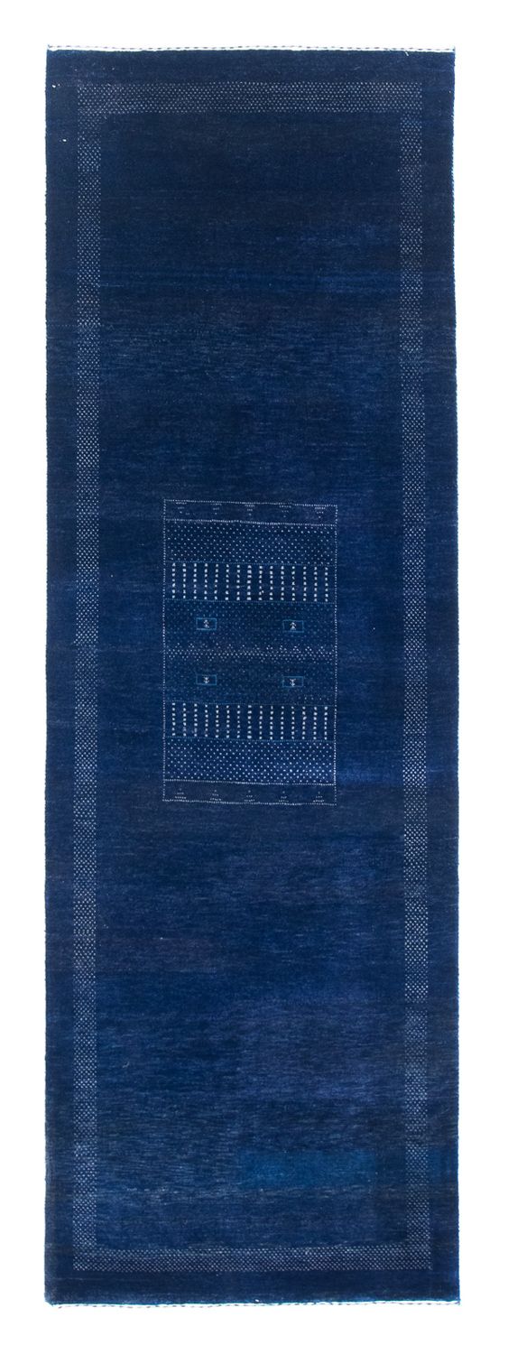 Alfombra de pasillo Alfombra Gabbeh - Loribaft Persa - 242 x 80 cm - azul oscuro