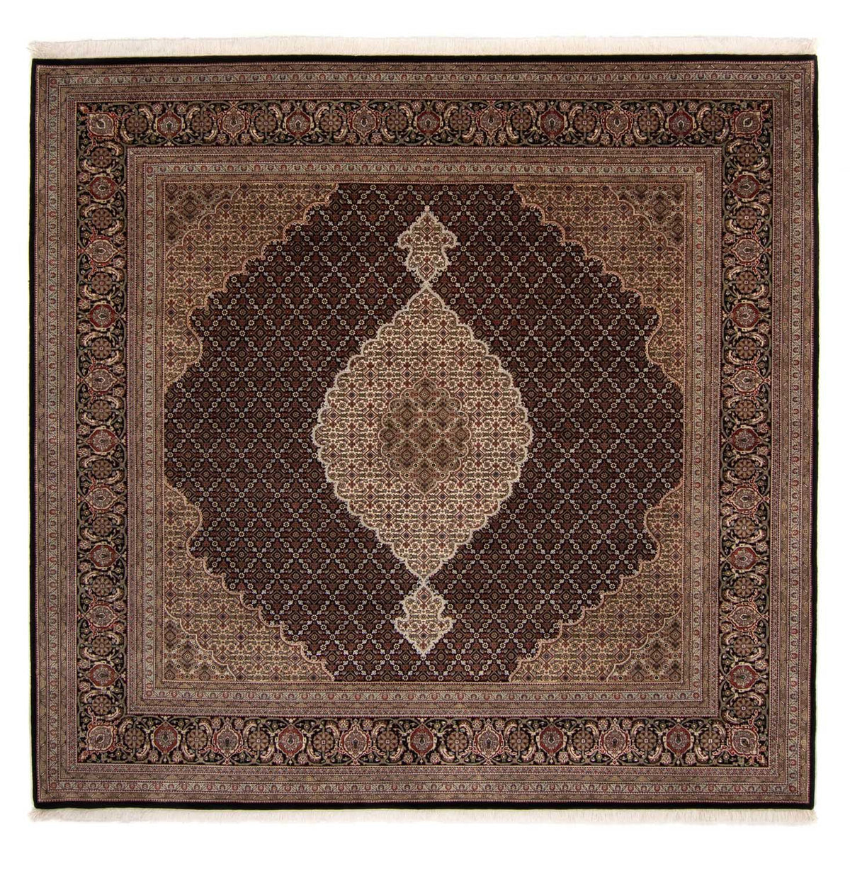 Alfombra persa - Tabriz - 253 x 246 cm - azul oscuro