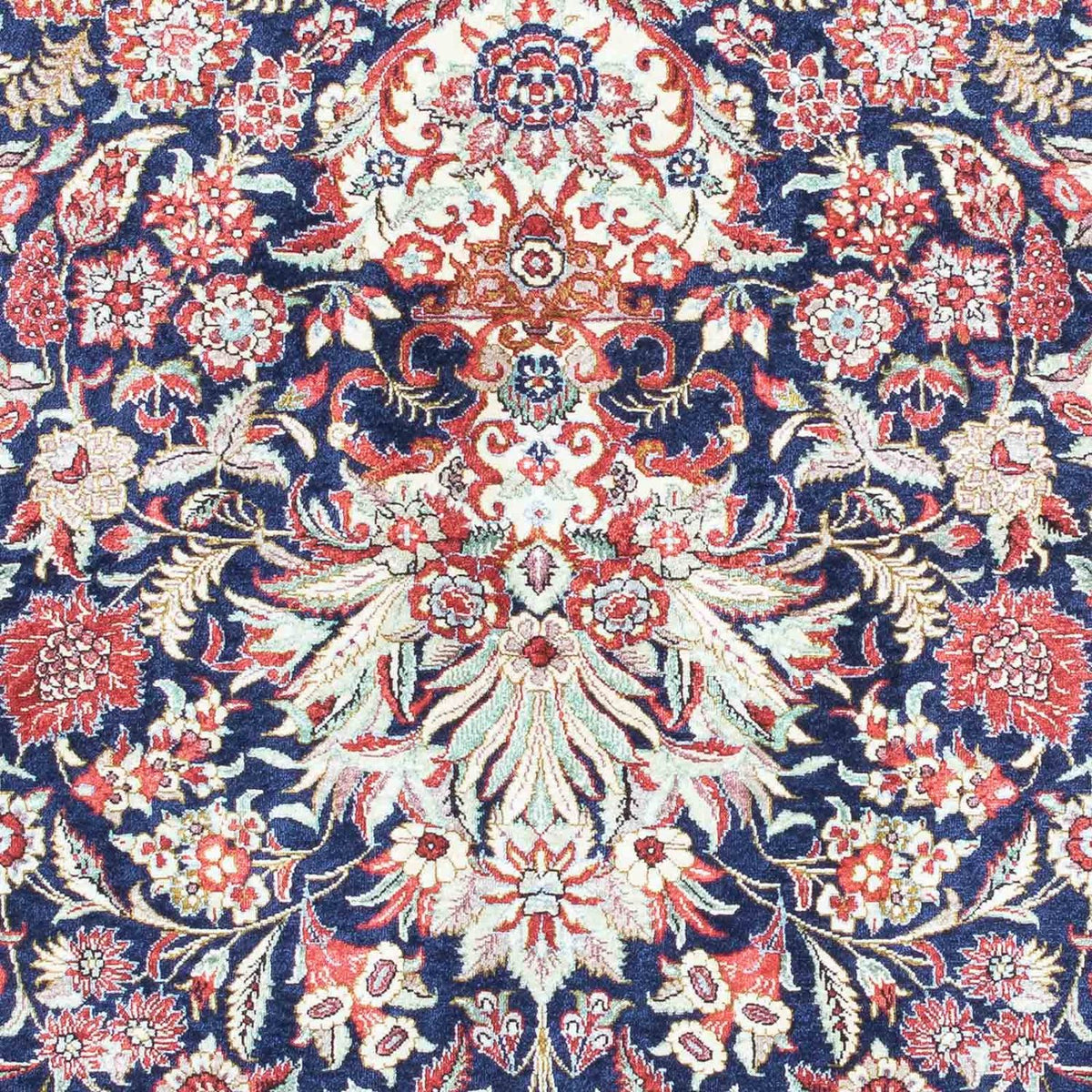Alfombra persa - Ghom - 121 x 84 cm - azul oscuro